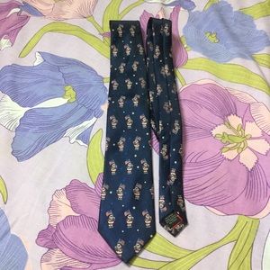 NWOT Christmas Holiday Traditions Santa Claus print Navy Blue Tie